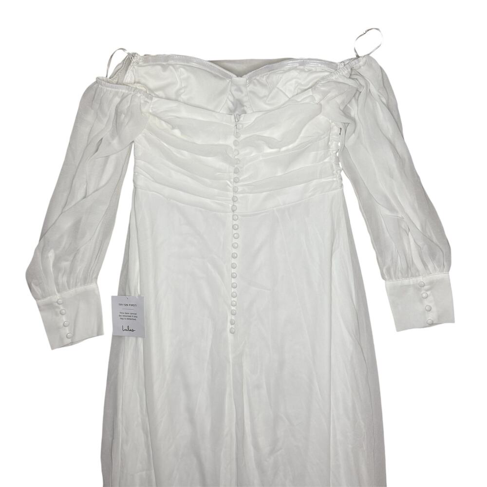 NWT Lulus Adorna White Off-the-Shoulder Maxi Dress Size M - Picture 8 of 11
